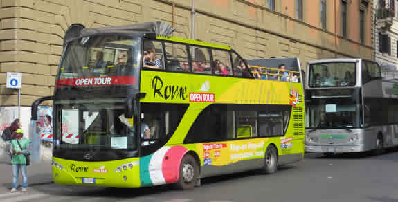 Rome Hop On Hop Off Sightseeing Buses Waiting At The Vatican