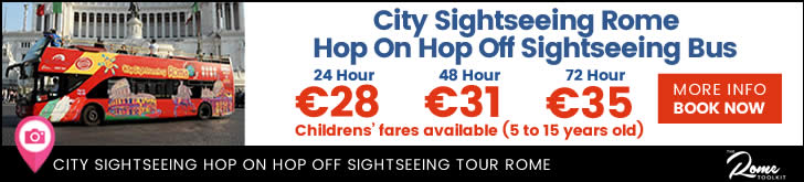City Sightseeing Rome Hop On, Hop Off Open Top Tour Bus Tickets