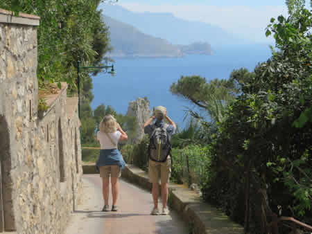 Walking coastal path on Capri