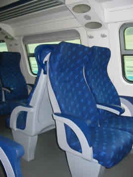 Interior del tren a Civitavecchia