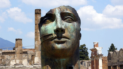Head sculpture at Pompeii
