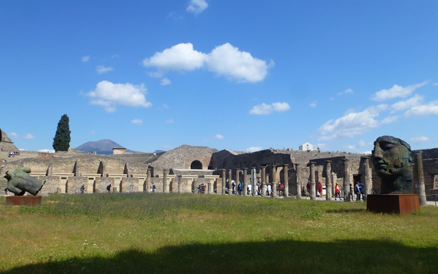 Pompeii with Mount Vesuvius in background