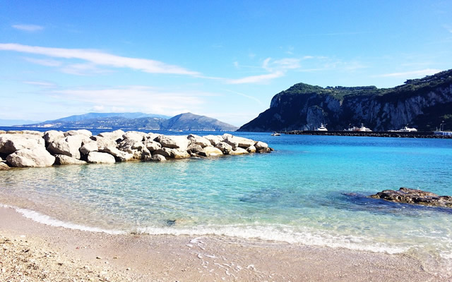 Typical beach in Positano