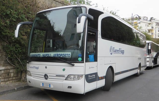 Curreri Viaggi Naples Airport bus Outside Sorrento Railway Station