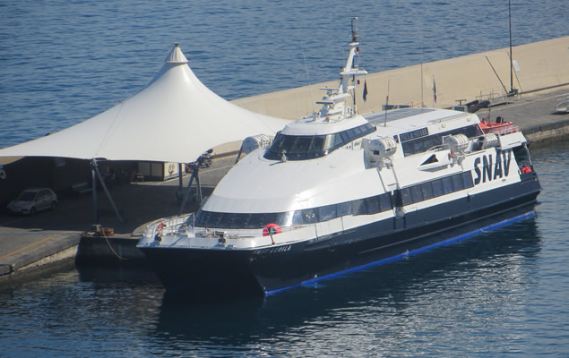 Capri ferry boat arriving at Sorrento