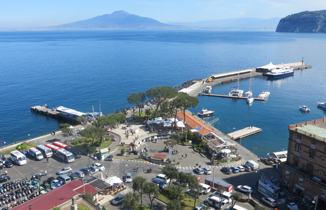 Port of Sorrento With Mount Vesuvius In Background