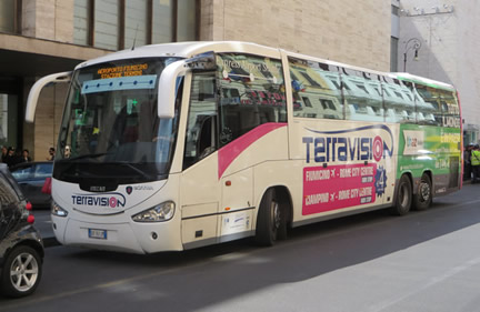 Autobús Terravision en la estación Termini