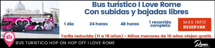Bus turistico I love Rome, descapotable con subidas y bajadas libres