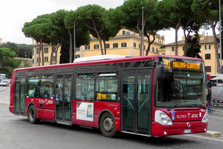 Travelling in Rome by bus
