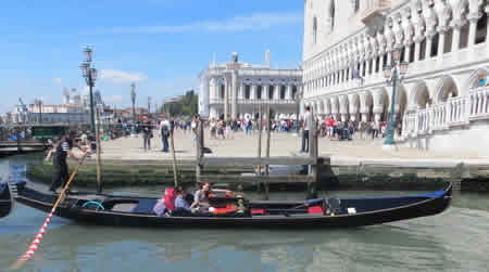 Venice Gondola in front of St Mark's Square