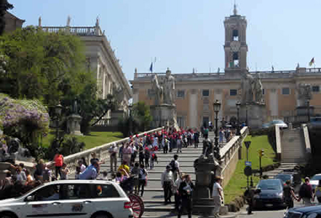 The Cordonata up to the Capitoline Museum