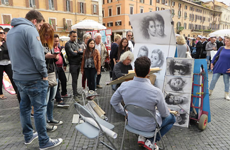 Portrait Painters Piazza Navona, Rome