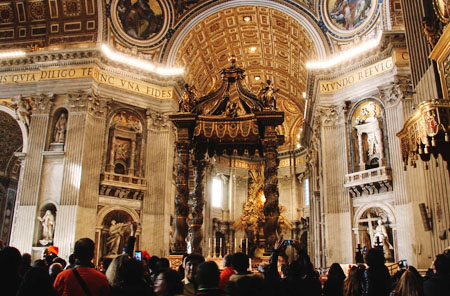 Inside St Peter's Basilica