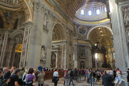 Inside St Peter's Basilica