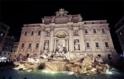 Trevi Foutain at night on walking tour of Rome night tour - Viator