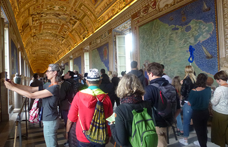 Vatican Museums tourists inside 