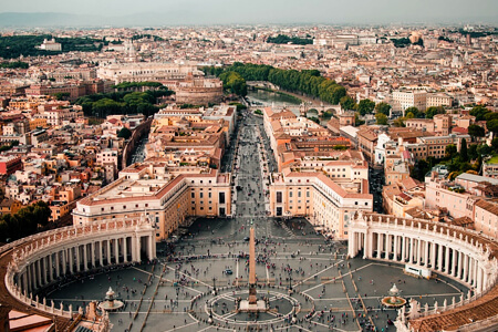 Aerial view over the Vatican
